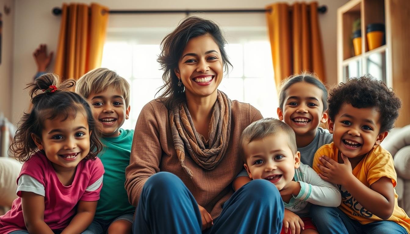 zij staat te boek als moeder van een tiental kinderen